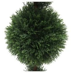 3' Artificial Cedar Double Balls In Pot (UV) - Vickerman