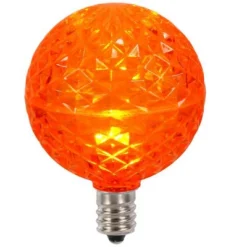 Vickerman Club Pack Of 25 LED G50 Orange Replacement Christmas Light Bulbs - E12 Base