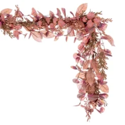 Vickerman 5' Dusty Rose Artificial Fall Eucalyptus And Berry Garland. -Vickerman GUEST 5b194b5e e05c 40de b2c3 db850762d050