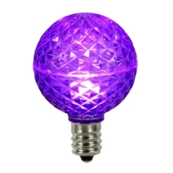 Vickerman Club Pack Of 25 LED G50 Purple Replacement Christmas Light Bulbs - E17 Base
