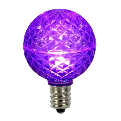 Vickerman Club Pack Of 25 LED G50 Purple Replacement Christmas Light Bulbs - E17 Base 1 Vickerman Club Pack Of 25 LED G50 Purple Replacement Christmas Light Bulbs - E17 Base