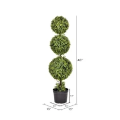 Artificial Boxwood Triple Ball With Pot (UV) (4') - Vickerman -Vickerman GUEST bc7492d3 9125 4a13 9cc4 1f99986556ef