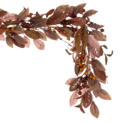 Vickerman 5' Artificial Light Brown Fall Berry And Wood Leaf Garland -Vickerman GUEST ccb202a6 1948 4f29 82b7 c682d4d52ab1