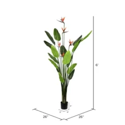 Vickerman Artificial Potted Bird Of Paradise Palm Tree